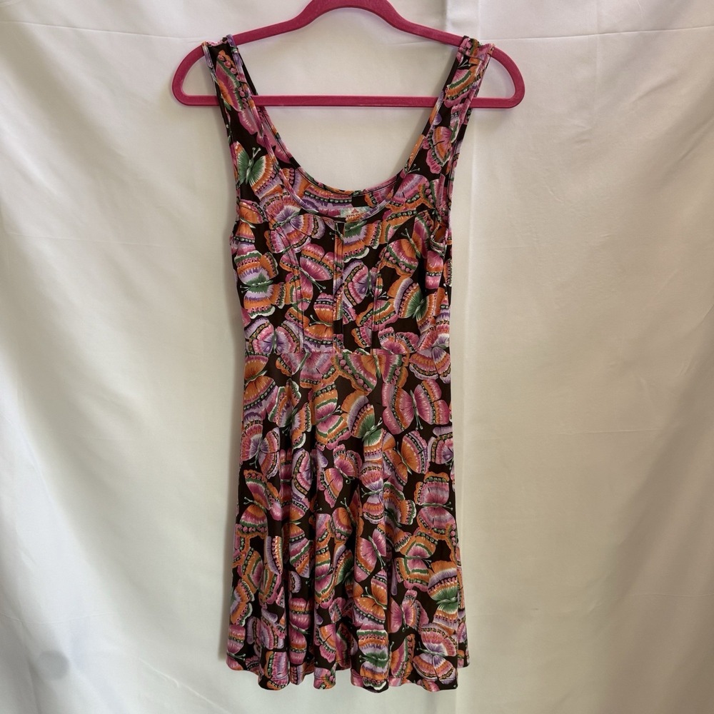 Free People Mini Swing Dress Womens Size XS Butterfly All Over Print Sleeveless